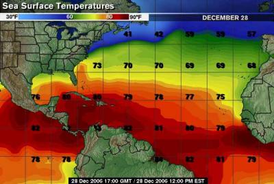 Atlantic surface temps for DEC 28 2006