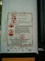 Warning label at gas station
