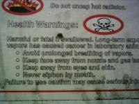 Warning on gas station