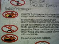 Warning on gas station