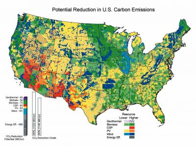 american renewable energy map