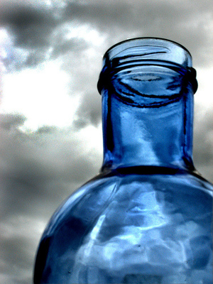 blue cloud bottle