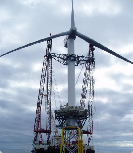 5wm repower turbine with giant crane