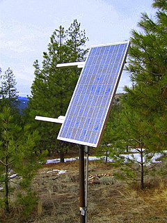 solar panel in woods