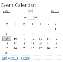 events calendar