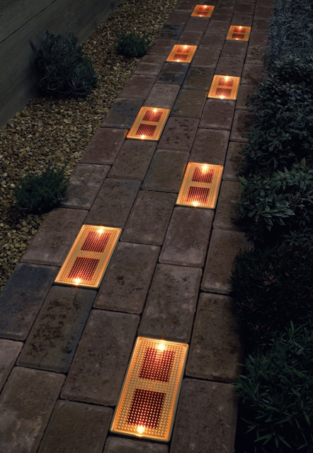 solar bricks in path