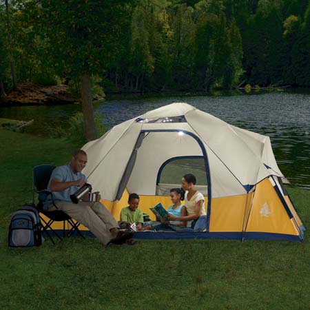 Woods Solar Powered EZ-Tent With LED Lights