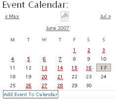 events calendar