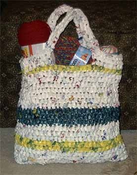 Make your plastic bags into one reusable plastic tote to carry your ...