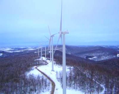 ridge top wind turbines