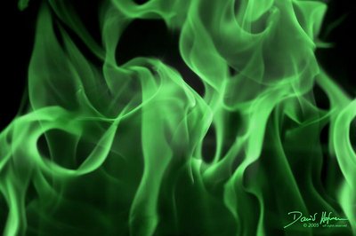 green flames