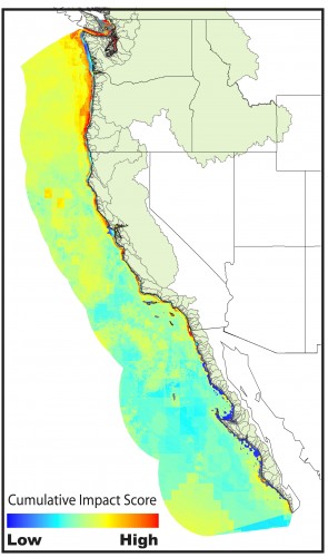 Scientists have developed a map showing West Coast ocean areas most affected by humans.