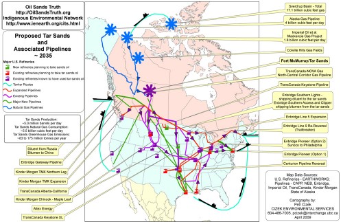 Proposed Tar Sands and Associated Pipelines - 2035 